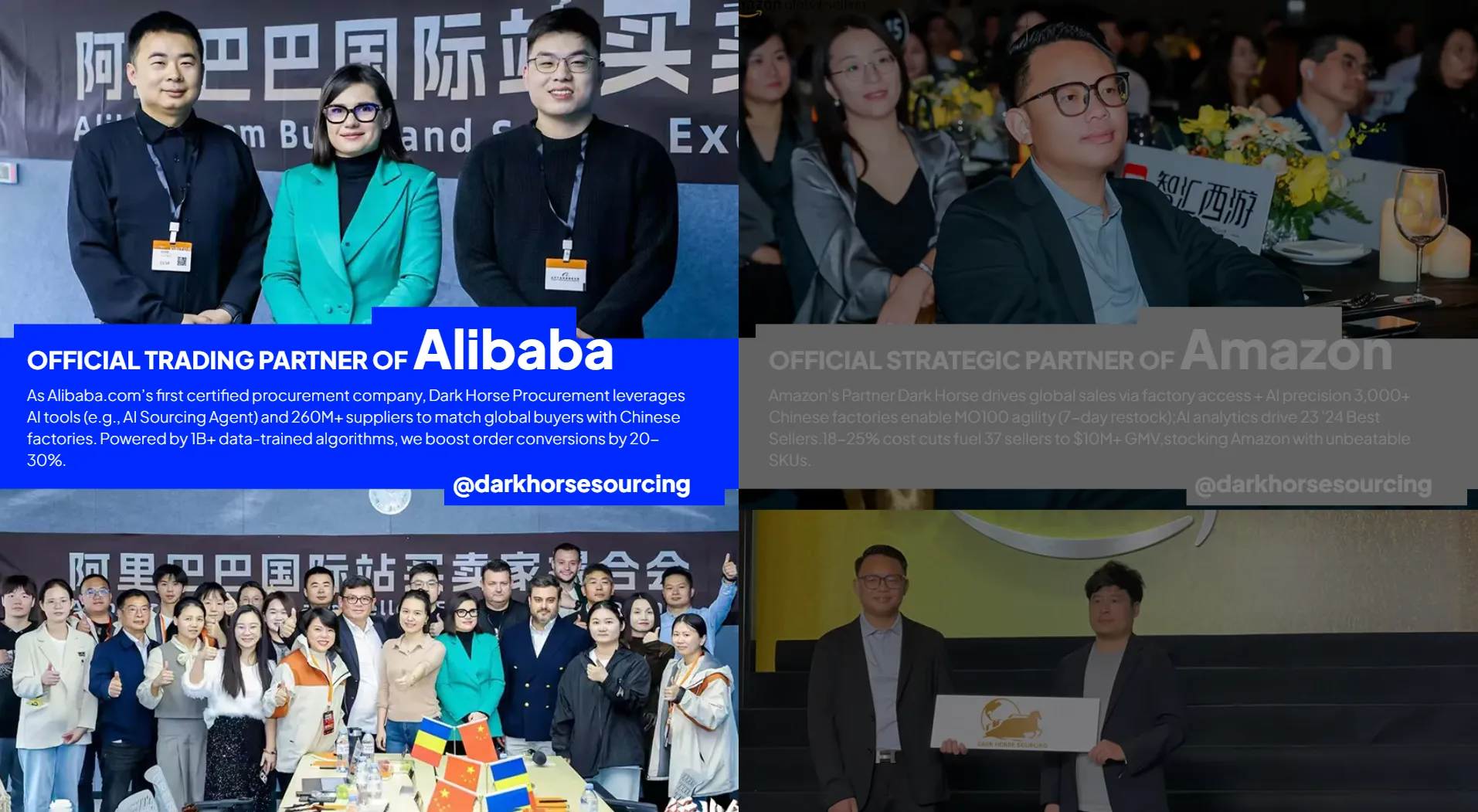 Official Sourcing Partnerships with Alibaba & Amazon